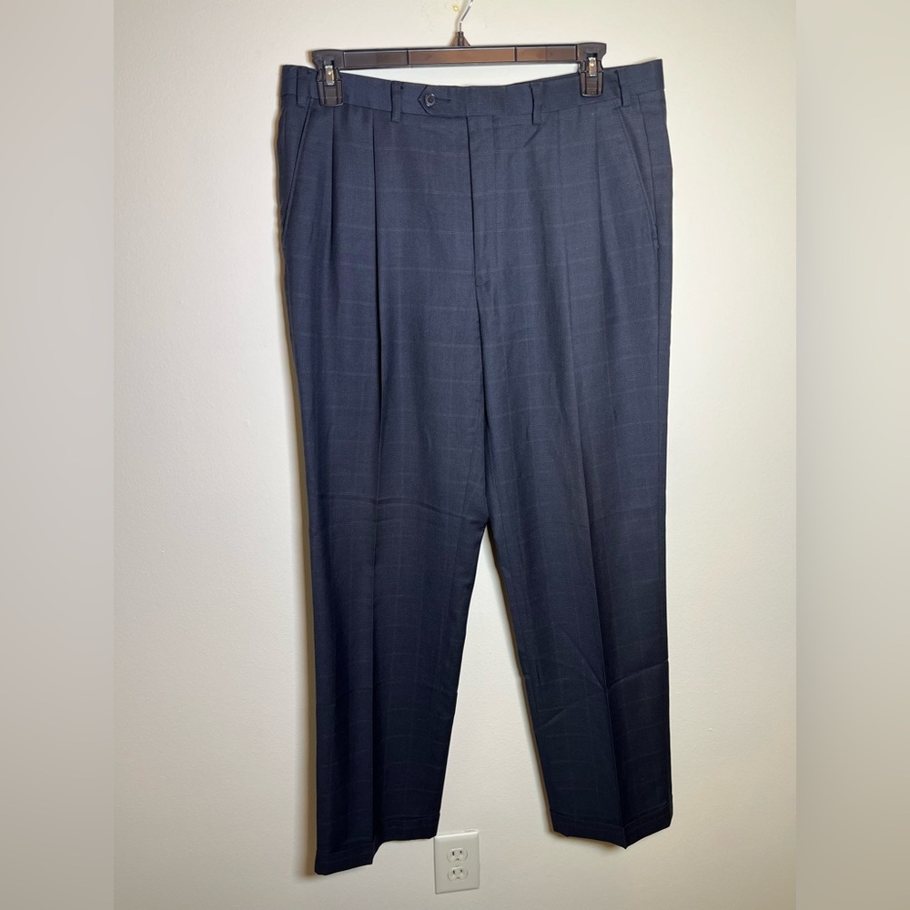 Lauren Ralph Lauren Cuffed Men’s Navy Plaid Dress Pants 36x32